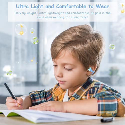 BANIGIPA Kids Bluetooth 5.4 Open Ear True Wireless Earbuds – Ultra-Lightweight Headphones with Safe 85 d B Volume Control for Young Listeners – Perfectly Designed for School, Travel & Clear Communication with Built-in Mic