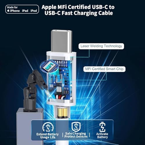 Maximize Your Charging Efficiency with the Premium 3-Pack i Phone 16/15 Fast Charge Bundle: MFi Certified 20 W USB-C Wall Adapters and 6.6 FT Type-C Cable for Ultimate Performance and Versatility – Perfect for Home, Office, or Travel Needs