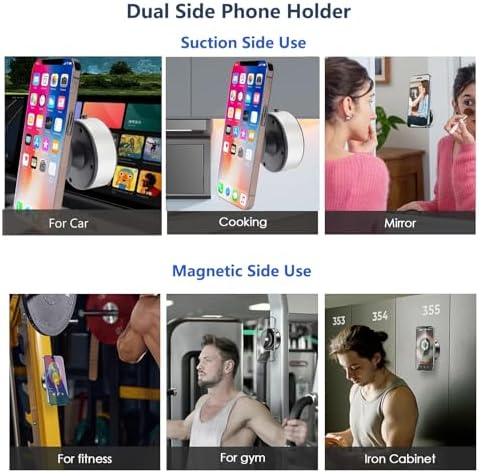 Revolutionary Electric Vacuum Suction Cup Phone Mount – 360° Adjustable Magnetic Holder for Cars, Gym, and More – Universal Compatibility for All Smartphones – Sleek Silver Design for Smooth Surfaces – Hands-Free Convenience and Enhanced Stability