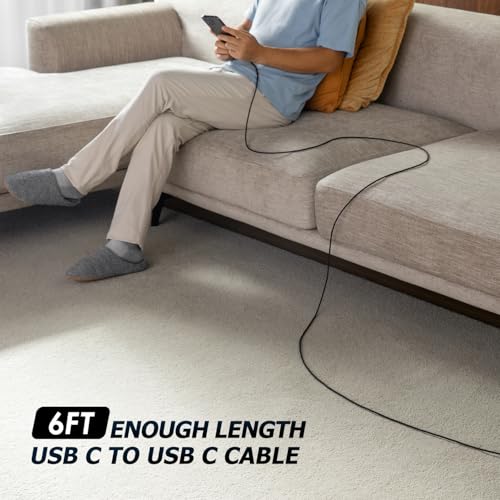 Ultra-Durable 15 ft USB C to USB C Cable – Rapid 100 W Charging & Lightning-Fast Data Transfer – Ideal for i Phone 16/15, Mac Book Pro/Air, Samsung Galaxy & More – Superior Braided Construction for Maximum Flexibility – Perfect for Home, Gaming, and Streaming Activities
