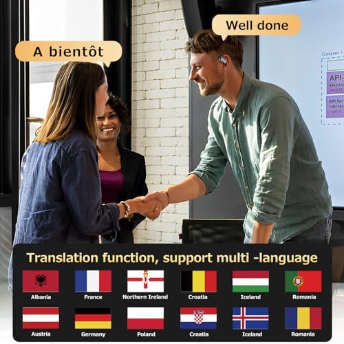 Revolutionize Your Global Conversations with AI Translation Earbuds: Instantaneous 144 Language Support, Cutting-Edge Bluetooth 5.4 Technology, IPX5 Sweatproof Design for Active Lifestyles, LED Battery Indicator – Perfect for Travelers, Professionals, and Multilingual Aficionados (Black)