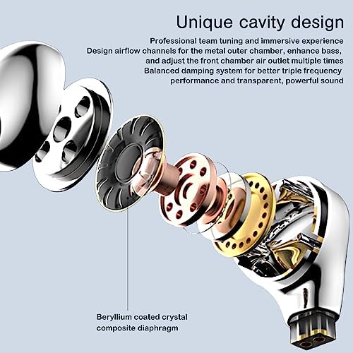 Experience Unmatched Sound Quality with JS01 Wired Earbuds – Hi-Fi In-Ear Monitors Featuring 10 mm Dynamic Drivers, Ergonomic Design, and QDC Detachable Cable for Versatile Connectivity – Stylish White Gold Finish with 3.5 mm Plug for Universal Device Compatibility – Perfect for Audiophiles Seeking Comfort and Durability