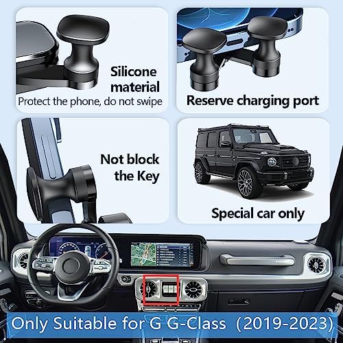 Premium Car Phone Holder Mount for Benz G-Class (2019-2024) – Custom-Fit Smartphone Accessory for AMG G63, G500, G55 W463 – Enhanced Safety with Adjustable Viewing Angles and Tool-Free Installation – Perfect Interior Upgrade for Modern Drivers