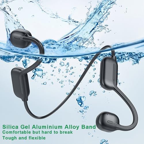 IHAO Ultra-Light Bone Conduction Bluetooth Headphones with Built-In MP3 Player – Open-Ear Ergonomic Earbuds for Active Lifestyles, Perfect for Cycling, Running, and Skiing – Sweat-Proof, Comfortable Fit with Exceptional Sound Clarity and Surround Awareness