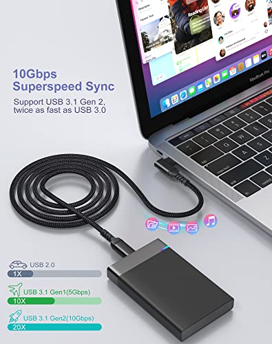Premium 2-Pack USB C Charger Cable – 6 FT Right Angle Design for 100 W PD Fast Charging & 10 Gbps Data Transfer – Compatible with i Phone 15 Series, i Pad Pro, Mac Book & Samsung Galaxy S23/S22 – Durable Nylon Braided for Optimal Performance and Convenience