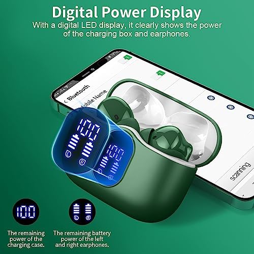 Btootos Ultra-Durable Bluetooth 5.4 Wireless Earbuds – Immersive Bass Sound with Noise-Cancelling Mic, IP7 Waterproof Design for Active Lifestyles, 36-Hour Playtime with LED Battery Display, Bold Yellow for a Striking Audio Experience