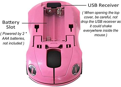 Stylish 2.4 GHz Wireless Car-Shaped Mouse – Fun Red Optical Mouse for Kids & Adults, Compact & Portable with 1600 DPI Precision for Effortless Navigation – Ideal Gift for Gaming & Everyday Use – Seamless USB Connectivity for Laptops & Desktops
