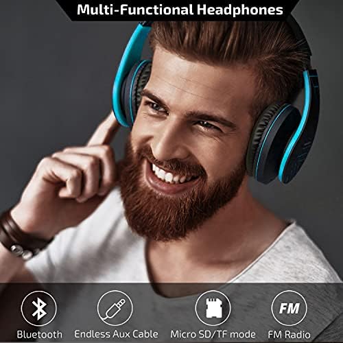 Unleash Exceptional Audio Quality with Power Locus Wireless Bluetooth Over-Ear Headphones – Lightweight, Foldable Design with Luxurious Memory Foam Ear Cushions, Integrated Microphone, Multi-Device Compatibility, Micro SD/TF Card Support & FM Radio – Perfect for Noise Cancellation, Effortless Connectivity, and All-Day Comfort for i Phone, Android, PC, Tablet, and TV Users