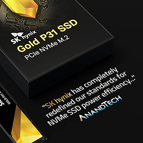 Elevate Your Gaming and Creative Workflows with the SK hynix Gold P31 500 GB PCIe NVMe Gen3 M.2 2280 SSD – Experience Blazing Speeds of Up to 3500 MB/s, Unmatched Reliability with 128-Layer NAND Flash, and Effortless Compatibility for Laptops and Desktops – Your Ultimate Storage Upgrade Awaits