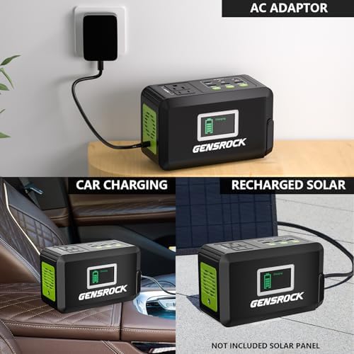 GENSROCK 24,000 m Ah Portable Power Bank – High-Capacity 150 W Peak AC Charger with 8 Ports for Laptops, i Phones, and More – Ultimate Solution for Outdoor Adventures, Home Emergency Backup, and On-the-Go Professionals – Enhanced Durability and Fast Charging Performance