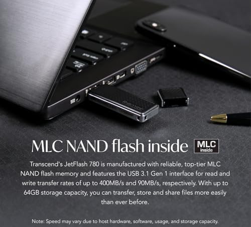 Transcend 16 GB Jet Flash 780 USB 3.0 Flash Drive – Sleek Black High-Speed Portable Storage for Effortless Data Transfer and Ultimate Compatibility
