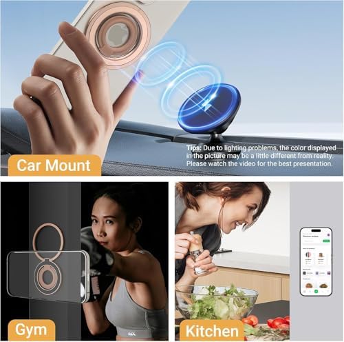 OPSO Mag Safe-Compatible Magnetic Phone Ring Holder – 360° Rotating Grip with Adjustable Kickstand for i Phone 16/15/14/13/12/Pro/Max & Universal Smartphones – Ergonomic Design for Enhanced Stability, Style, and Hands-Free Convenience