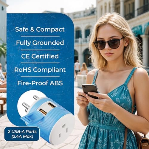 OREI Switzerland Travel Plug Adapter with Dual USB Ports – Ultimate Type J Charging Solution for USA Devices – Fast, Efficient Power for i Phones, Laptops, Tablets & More – Essential Travel Accessory for Hassle-Free Connectivity