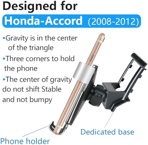 Enhanced Car Phone Holder for Honda Accord 2008-2012 – Secure Smartphone Mounting for Safe Navigation and Hands-Free Calls – Compatible with LX, LX-P, SE, EX, EX-L, and LX-S Models – Durable Vent Cradle with Adjustable Design for Optimal Convenience – Elevate Your Driving Experience with This Essential Auto Interior Accessory