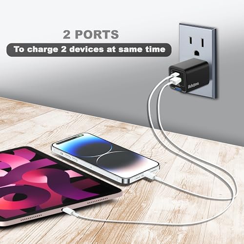 Premium 35 W Ga N Dual Port Fast Wall Charger – Compact USB-C & USB-A Charging Solution for i Phone 15/14/13/Pro/Max and Samsung Galaxy S24/S23/S22/S21 – Stylish Black Finish for Ultimate Portability and Versatile Device Compatibility