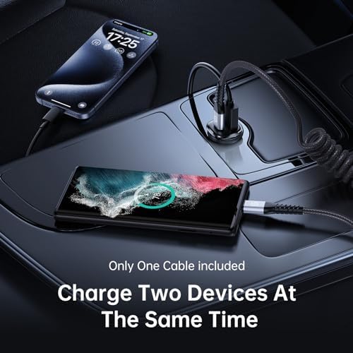 Syncwire 60 W USB C Car Charger with PD & QC Fast Charging – Ultimate Compatibility for i Phone 16, Galaxy S23/S22, Google Pixel 7/7 Pro – Includes 5 FT Coiled Type C Cable for Maximum Convenience – Compact Design with Safety Features for Reliable Power on the Go