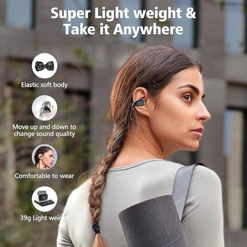 S600 Open Ear Clip Bluetooth Headphones – Ultimate Wireless Outdoor Earbuds for Active Lifestyles with Open-Ear Comfort and Environmental Awareness – Lightweight, Sweat-Resistant Design Perfect for Running, Cycling, and Hiking Adventures