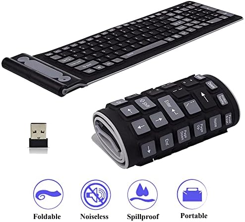 Ultimate Travel-Friendly Wireless Silicone Keyboard – Foldable & Portable Design for PC and Laptop, Ergonomic Soft Rubber Typing Experience, Perfect for On-the-Go Professionals and Digital Nomads, Clutter-Free Workspace with Enhanced Compatibility and Speed
