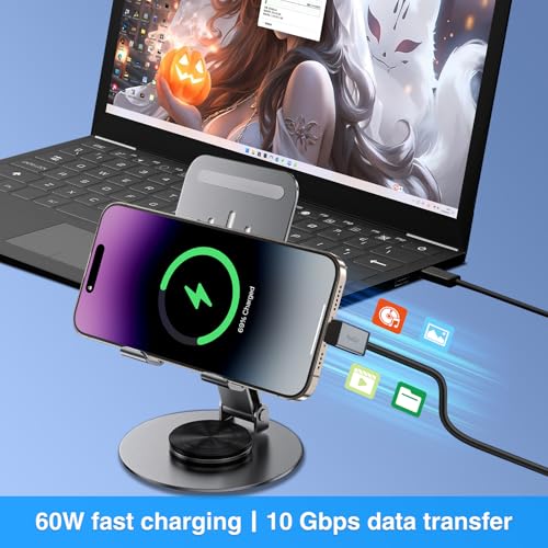 PeakDo USB C Cable 90 Degree, 5FT/60W Soft Silicone Charger, USB3.0 Type C Fast Charging and Video Data Transfer for Laptop, Tablet, Phone, ROG Ally & Steam Deck – Enhanced Compatibility and Speed