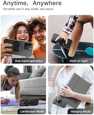 Glamour Pearl Magnetic Phone Grip Holder with Adjustable Kickstand – Ultimate Versatile Smartphone Accessory for i Phone, Android & Kindle – Secure Hands-Free Viewing & Stylish Design – Includes Magnetic Adapter for Effortless Compatibility and Enhanced Usability