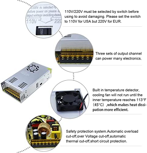 High-Efficiency 24 V 10 A AC to DC Power Supply Adapter – Versatile 240 W Switching Converter for LED Strip Lighting and CCTV Security Systems – Reliable, Compact Design with Safety Features for Enhanced Device Longevity