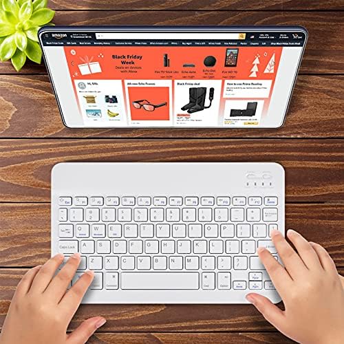 Ultra-Slim DETUOSI 10-Inch Wireless Keyboard – Lightweight Portable Multi-Device Typing Solution for i OS, Android, and Windows – Perfect for Travelers and Professionals – Effortless Connectivity with Enhanced Typing Comfort – Black