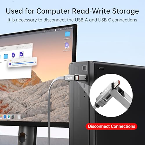 PZOZ 5-in-1 OTG Cable: Ultimate USB-C Fast Charging with LED Status Display, Micro SD Card Reader & Multi-Device Compatibility for i Phone, i Pad, Mac Book & Samsung – 140 W, 5 ft Length for Enhanced Versatility and Convenience