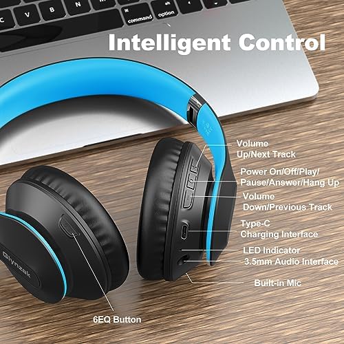Transform Your Listening Experience: Glynzak Premium Wireless Over-Ear Headphones with 65-Hour Playtime, Hi-Fi Stereo Sound, and Custom EQ Settings – Perfect for Travel, Gaming, and Daily Use