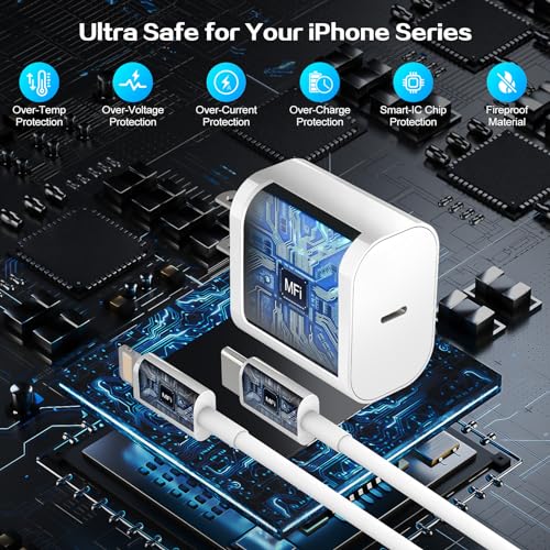 Rapid Charge Duo: 10 FT USB-C Lightning Cable Set for i Phone 14/13/12/11/XR/SE/X & i Pad – MFi Certified Fast Charging Blocks for Ultimate Connectivity and Convenience