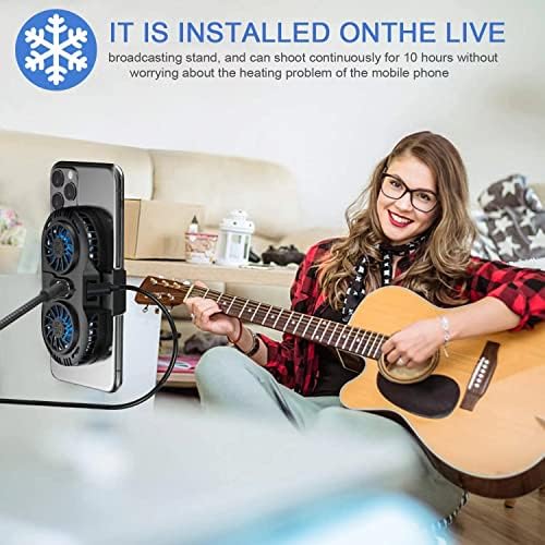 Neveika Phone Cooler, Cellphone Radiator with Dual Semi-Conductor Cooling Chip, Mobile Phones with a Width of 6 to 8 cm for Tiktok Live Streaming, Outdoor Vlog, Mobile Gaming. – Enhanced Compatibility and Speed