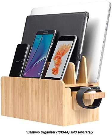 Eco-Friendly Bamboo Multi-Device Charging Station with 6-USB Hub – Universal Organizer for Smartphones, Tablets, and Laptops – Fast Charging Power Supply for a Clutter-Free Workspace