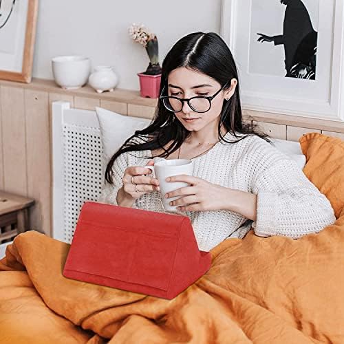 Elevate Your Viewing Experience with the Soft Blues Adjustable Pillow Stand: Ultimate Hands-Free Comfort for Tablets, E-Readers, and Smartphones – Perfect for Cozy Couch or Bedtime Use with Convenient Storage Pocket and Customizable Angles for Optimal Relaxation