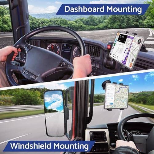 Randconcept Premium Heavy Duty Tablet Mount for Dashboard & Windshield – Versatile Suction Cup Holder for i Pads & Galaxy Tabs Up to 12.9″ – Effortless 360-Degree Rotation & Secure Stability for Safer Driving Experience
