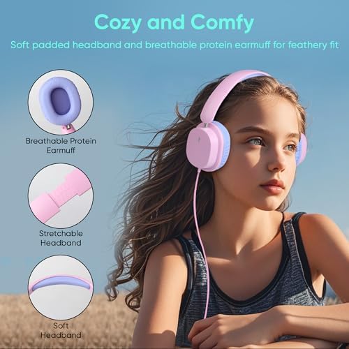 Vibrant Over-Ear Headphones for Kids – 5-Pack Foldable Wired Earphones with 3.5 mm Jack – Ideal Audio Solution for Classrooms, Travel, and Online Learning – Lightweight, Durable, and Engaging Colors for Young Learners