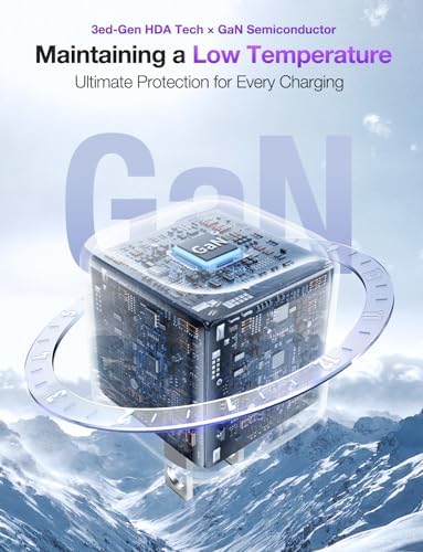 Ultra-Fast TORRAS Icenano 30 W USB-C Charger Block – PD 3.0 Compatible Wall Adapter with 5.5 ft Cable, Stylish Crystal Pink Design, Low-Temperature Operation for Safe Charging of i Phone 16/15 & Mag Safe – Perfect for Travel and Home Use