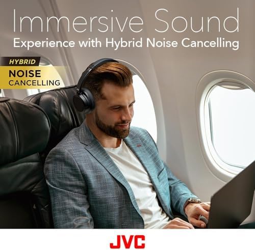 Elevate Your Audio Experience with JVC HA-S75 N Over-Ear Wireless Headphones – Advanced Active Noise Cancelling, Bluetooth 5.3 Connectivity, and Three Customizable Audio Profiles for Ultimate Comfort and Sound Quality – Perfect for Long Journeys, Remote Work, and Immersive Listening with Luxurious Cushions and 35-Hour Battery Life – Lightweight, Foldable Design for Effortless Portability and Unmatched Versatility