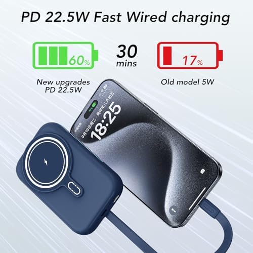 HUOTO 10000 m Ah Magnetic Power Bank – Ultimate Fast Charging Solution for i Phone 12-16 Pro Max | Wireless Battery Pack for Hassle-Free Travel & Everyday Use | Sleek, Compact Design with Enhanced Mag Safe Compatibility