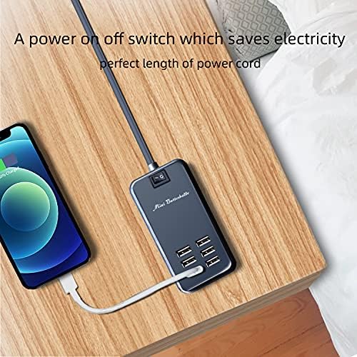 Ultimate 6-Port USB Charging Hub: High-Speed AC Power Adapter with Surge Protection for Seamless Device Charging at Home, Office, or Travel – Compact and Safe Charging Station for Smartphones, Tablets, and More
