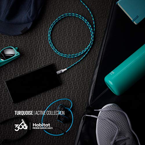 Premium 4 ft Braided USB-C to USB-A Charging Cable by 360 Electrical Habitat | Fast Charging Cord for Phones, Tablets & Laptops | Durable Tangle-Free Design in Navy | Enhanced Compatibility for Seamless Power-Up Experience