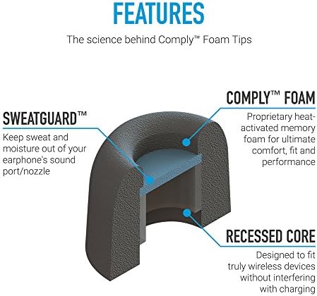 Elevate Your Listening Experience with Comply Memory Foam Earbud Tips for Google Pixel Buds & A-Series | Ultimate Comfort & Secure Fit | Enhanced Noise Isolation in Black – Medium (3 Pairs) for Optimal Audio Clarity and Convenience