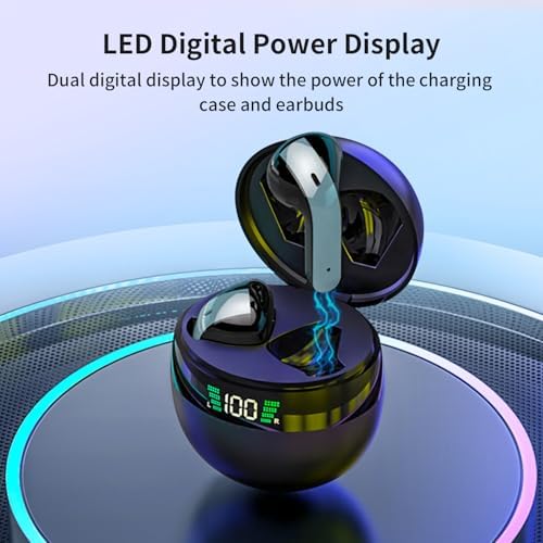 Revolutionary Bluetooth 5.5 Wireless Earbuds – Ergonomic Hi-Fi Stereo Sound Buds with Touch Control and LED Battery Indicator for Seamless i OS & Android Pairing – Ideal for Fitness Enthusiasts and Music Lovers on the Move