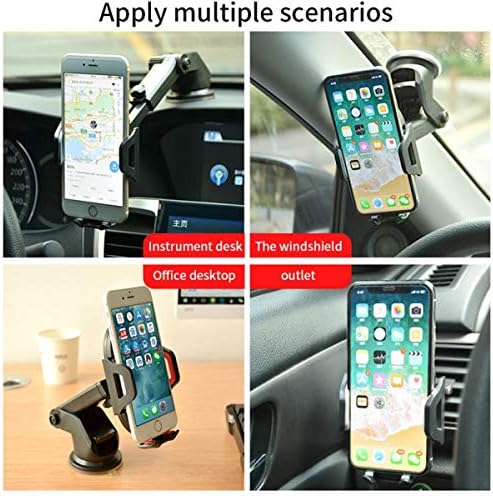 Universal Long Arm Suction Cup Car Phone Mount: Hands-Free Dashboard, Windshield & Air Vent Holder for All Smartphones – Enhanced Stability & Viewing Flexibility
