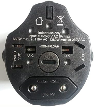 INSIGNIA NS-TADPT1-C Universal Travel Power Adapter – Compact Global Charger with Surge Protection, Fast Charging Technology, and Dual USB Ports for Effortless International Device Connectivity