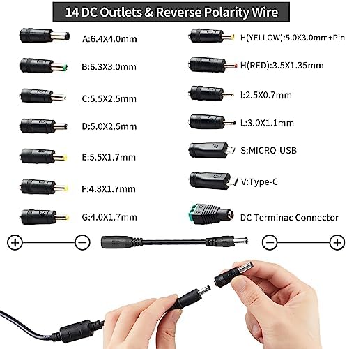 Versatile 108 W Adjustable DC Power Supply with LED Voltage Display – Ultimate Multi-Device Converter for 9 V to 36 V Needs, Featuring 14 Interchangeable Tips & Polarity Adapter for Enhanced Compatibility and Efficiency