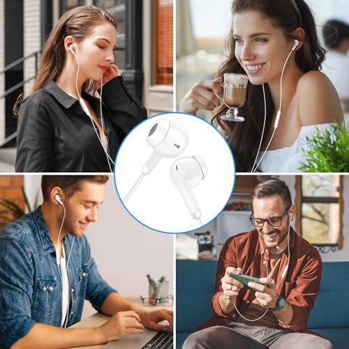 COOYA USB C Hi-Fi Stereo Earbuds – Ultra-Lightweight In-Ear Headphones with Built-In Mic & Volume Control for i Phone 16 Pro Max, i Pad 10, Galaxy A16, S25 Ultra – Ergonomic Design for All-Day Comfort & Exceptional Sound Quality Across Devices