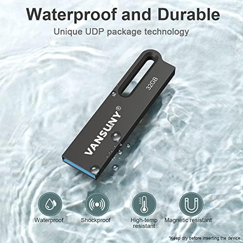 Vansuny 256 GB USB 3.0 Flash Drive – Ultra-Fast Waterproof Metal Memory Stick for Seamless Data Transfer Across All Devices, Perfect Portable Solution for Professionals & Everyday Users