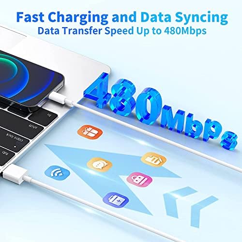 Maximize Your Charging Efficiency with 10 ft MFi Certified i Phone Lightning Cable & USB Wall Charger – Fast Data Sync & Dual Pack for i Phone 13, 12, 11 Pro Max, SE 2020, and More – Perfect Travel Companion for Ultimate Connectivity