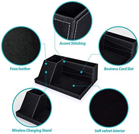 Transform Your Workspace: Premium Fast Wireless Charging Station with Desk Organizer for i Phone 16/15/14/13/12/11 Series – Streamline Charging and Declutter Your Environment for Home or Office Efficiency