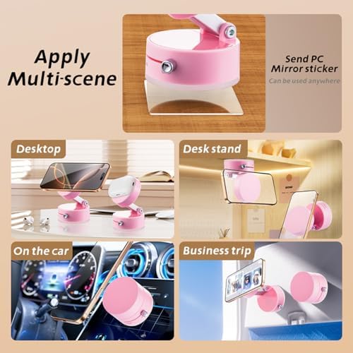 Vacuum Magnetic Phone Holder Updated Suction Cup Phone Mount Foldable and Portable Easy to Operate and Durable Multi-scenario Application 360° Adjustable for Gym/Kitchen/Bathroom/Car/Desktop(White) – Enhanced Compatibility and Speed