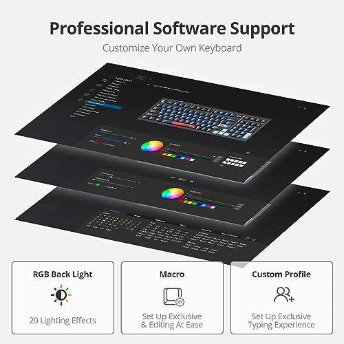 Transform Your Gaming Setup with the 75% Monster B Wired Mechanical Keyboard – 82 Keys, Gasket Mount Design, Hot-Swappable White Switches, RGB Lighting, Programmable Features for Mac/Windows – Unmatched Speed and Comfort for Gamers and Professionals